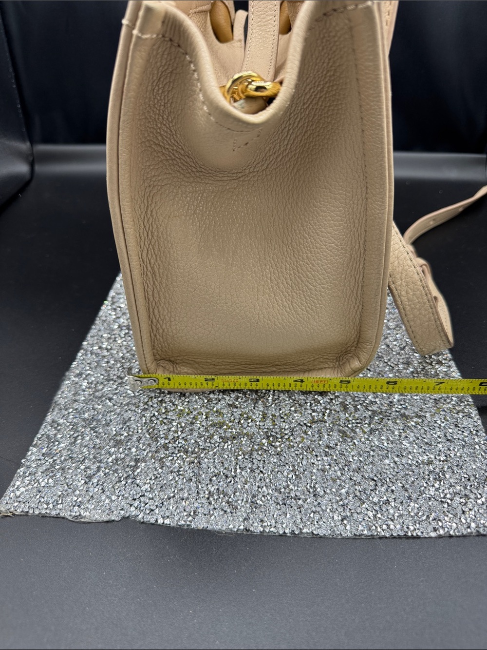 Marc Jacobs Beige Pebbled Leather The Tote Bag Satchel - Picture 5 of 9